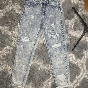 High Rise Distressed Denim Jeans